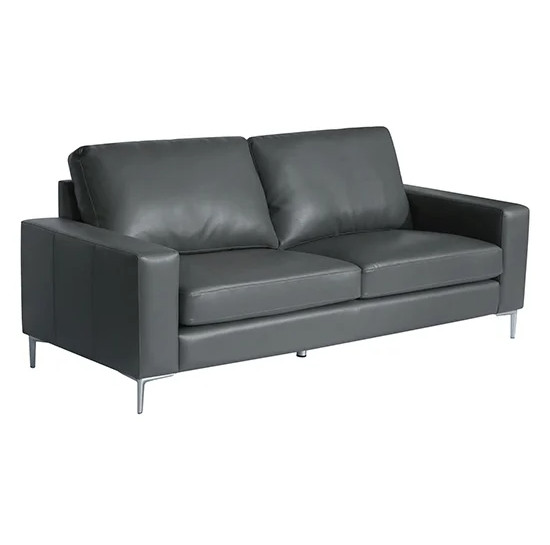 Product photograph of Baltic Faux Leather 3 Seater Sofa In Dark Grey from Furniture in Fashion